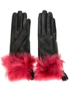 PRADA FUR TRIM GLOVES