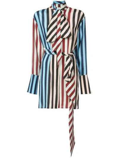 Diane Von Furstenberg Long-sleeve Silk Floral Shirtdress In Multi