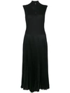 PRADA PRADA PLEATED FLARED DRESS - BLACK