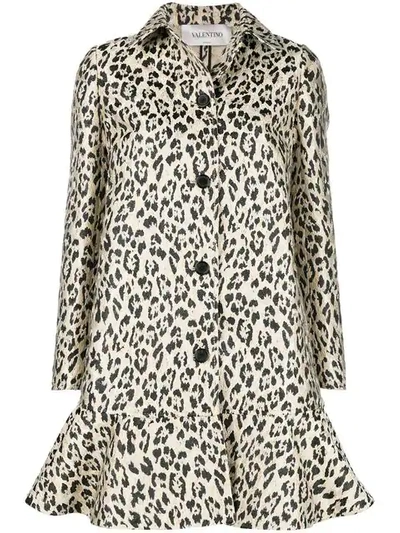 Valentino Leopard-print Brocade Coat