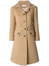 CHLOÉ CHLOÉ FLARED DOUBLE BREASTED COAT - NEUTRALS