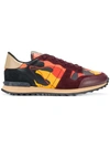 Valentino Garavani Rockrunner Camouflage-print Trainers In Orange