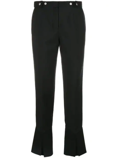 Givenchy Straight-leg Mohair-wool Trousers W/ Slit Cuff In Black