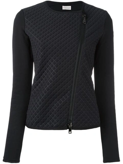 Moncler Quilted Front Cropped Jacket In Black