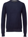 Prada Knitted Crew Neck Sweater In Grey