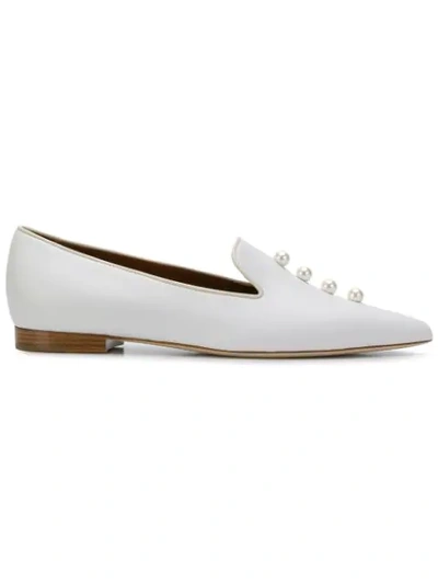Malone Souliers Lubov穿套式平底鞋 In White