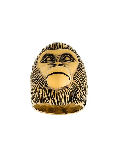 Gucci Monkey Head Ring In Metallic