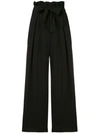 FORTE FORTE FORTE FORTE BELTED WIDE-LEGGED TROUSERS - BLACK