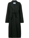 PRADA PRADA LONG SINGLE BREASTED COAT - BLACK