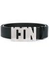 Dsquared2 Icon Plaque Belt In Black