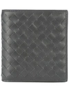 Bottega Veneta Interlaced Leather Bi-fold Wallet In Black