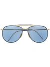 Thom Browne 907 Aviator Sunglasses In Metallic