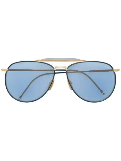 Thom Browne 907 Aviator Sunglasses In Metallic