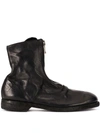 Guidi Soft Zip Front Ankle Boots In Black