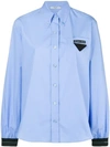 PRADA PRADA EMBELLISHED SHIRT - BLUE