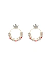 ANTON HEUNIS GOLD PLATED GIRLS DO IT BETTER SWAROVSKI CRYSTAL EARRINGS