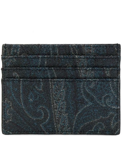 Etro Paisley Card Holder In Blue