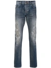 SAINT LAURENT PAINT DETAIL SLIM JEANS