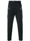 DSQUARED2 DSQUARED2 ZIP-EMBELLISHED CROPPED TROUSERS - BLACK