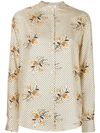 FORTE FORTE FLORAL BAND COLLAR SHIRT