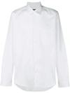 Ferragamo Logo Patch Buttoned Shirt In White