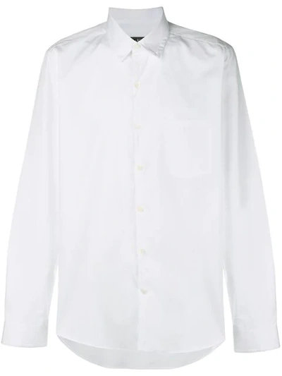 Ferragamo Logo Patch Buttoned Shirt In Multi