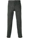 THOM BROWNE Bicolor Unconstructed Skinny Wool Trouser