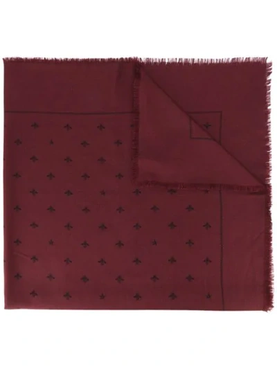 Gucci Bee Jacquard Stole In Red