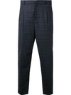 3.1 PHILLIP LIM / フィリップ リム 3.1 PHILLIP LIM CROPPED CHECK TROUSERS - BLUE
