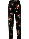 FORTE FORTE FLORAL VELVET CROPPED TROUSERS