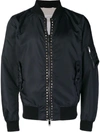 Valentino Rockstud Untitled Bomber Jacket In Blue