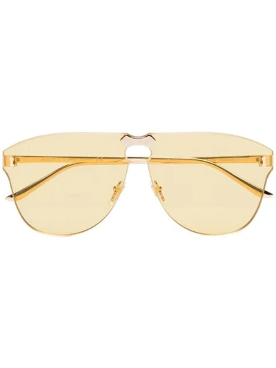 Gucci Yellow Aviator In Yellow/orange