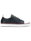 THOM BROWNE STRAIGHT TOE CAP LEATHER TRAINER