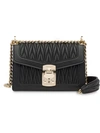 MIU MIU MIU MIU QUILTED SHOULDER BAG - BLACK