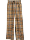 BURBERRY BURBERRY FLARED CHECKED TROUSERS - MULTICOLOUR