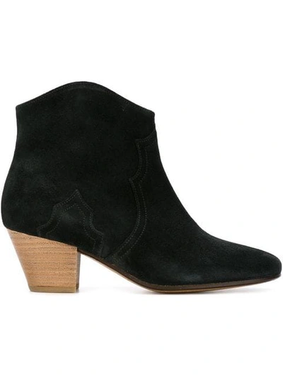 Isabel Marant Dicker Suede Ankle Boots In Black