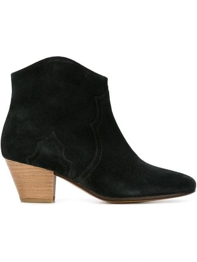 Isabel Marant 黑色绒面革 Dicker 靴 In Black