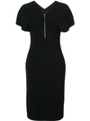CHRISTIAN SIRIANO CHRISTIAN SIRIANO ZIP FRONT FITTED DRESS - BLACK