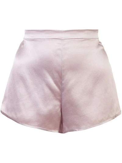 Fleur Du Mal Contrast-piping Silk-satin Pyjama Shorts In Pink