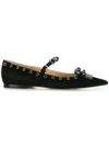 SERGIO ROSSI SERGIO ROSSI EMBELLISHED POINTED BALLERINA SHOES - BLACK