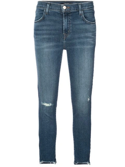 J Brand Cropped Skinny Jeans In Blue