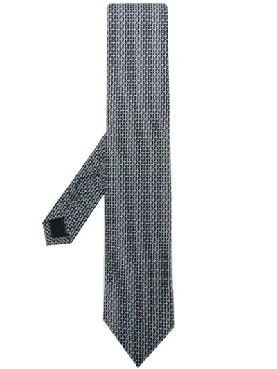 Ferragamo 3d Gancio Print Tie In Black
