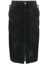 Givenchy High Waisted Fitted Denim Skirt In Black