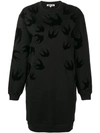 MCQ BY ALEXANDER MCQUEEN SWALLOW PRINT SWEATSHIRT DRESS