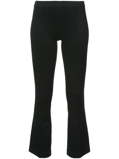 HELMUT LANG CROPPED FLARE RIB TROUSERS