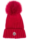 MONCLER MONCLER BOBBLE TOP BEANIE - RED