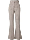 See By Chloé Checked Jacquard Wide-leg Pants In Gray