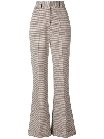 See By Chloé Checked Jacquard Wide-leg Pants In Gray