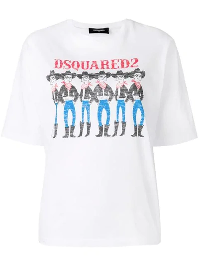 Dsquared2 D Squared Tshirt Twins In White,black,red