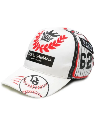 Dolce & Gabbana Logo Baseball Cap In White